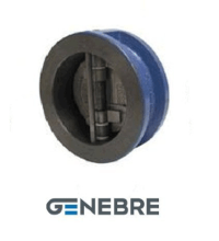 Клапан обратный двустворчатый GENEBRE 2401 12 DN100 PN16, корпус - GJL-250 (GG25), пластины - AISI316 (CF8М), уплотнение - NBR, М/Ф