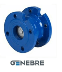 Клапан обратный пружинный GENEBRE 2450 11 DN080 PN16, корпус - GJL-250 (GG25), клапан - латунь + никелевое покрытие, уплотнение – NBR, Ф/Ф